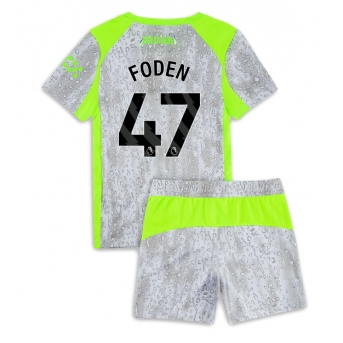 Billige Fotballdrakt Manchester City Phil Foden #47 Replika Tredjedraktsett Barn 2025-26 Kortermet (med bukser)